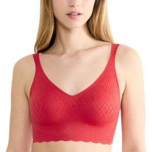 Sloggi - Zero Feel - Kanten Top - Rood - Bh Top met Smalle Bandjes - Uitneembare Vulling