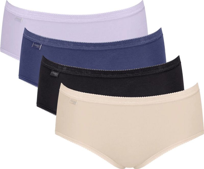 SLOGGI - Set van 4 Slips Midi - Blauw - Katoen