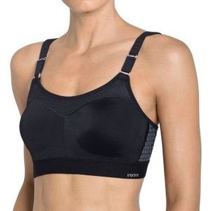 Extra stevige sport BH Tri-action - Grote maten sport bh - Verstelbare bandjes  - Zwart