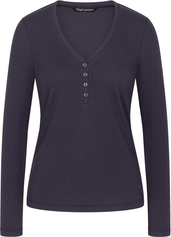 Triumph - MIX & MATCH - Pyjamatop - Grijs - Lange Mouwen - V-hals