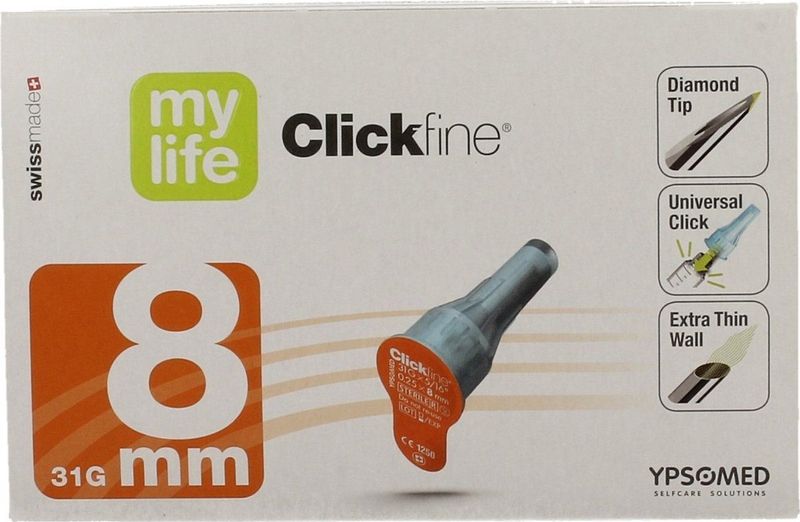 Mylife - Clickfine DiamondTip - Pennaald - 8mm - 31G - 100st