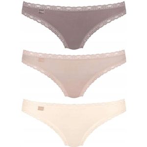 Sloggi Tanga C3P slip voor dames, 24/7, Huid - Donkere combinatie, 64