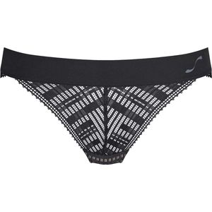 Sloggi - S Seven Low Rise Cheeky - Dames Slip - Zwart - Kant