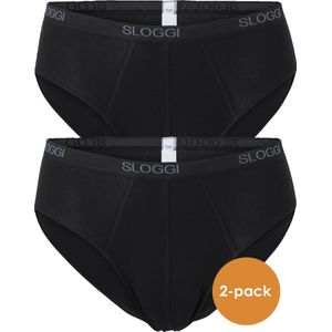 sloggi men Basic Heren Midi slip 2pack Zwart