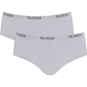 Sloggi - Basic Midi - Slips - Grijs - 2-Pack, 94% Katoen, 6% Elastaan
