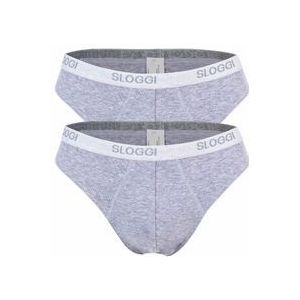 Sloggi - Basic Mini - Heren Slips - Grijs - Katoen - 2-Pack