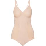 Bodystocking - Neutral Beige - Naadloos - Zonder Beugels - Met Subtiele Strepen