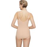 Bodystocking - Neutral Beige - Naadloos - Zonder Beugels - Met Subtiele Strepen