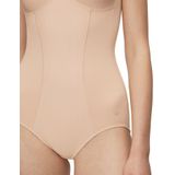 Bodystocking - Neutral Beige - Naadloos - Zonder Beugels - Met Subtiele Strepen