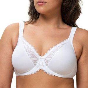 TRIUMPH - Modern Lace + Cotton - Omsluitende BH - Wit - 50% Polyamide, 30% Katoen, 20% Elasthan