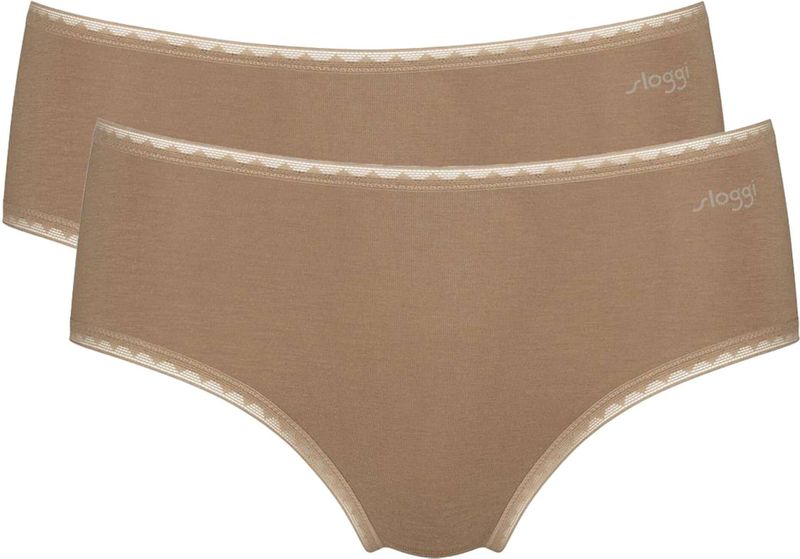 Sloggi - GO Midi - Dames Slip - Bruin - 2-pack