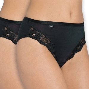 Romance Tai - Kanten Dames Heup Slip - Zwart - Kanten Onderbroek