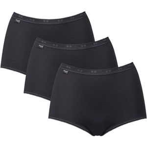 Sloggi - Basic+ - Dames Maxi Slip - Zwart - 95% Katoen, 5% Elastaan - Set van 3