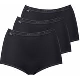 Sloggi Basic+ Maxi Damesslip (3 stuks), zwart.