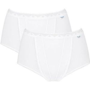 Sloggi - Control - Dames Maxi Slip - Zwart - 94% Katoen, 6% Elastaan - Verpakking van 2