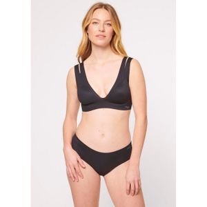 Bralette - Zwart - Microvezel - V-hals met Dubbele Bandjes