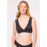 Bralette - Zwart - Microvezel - V-hals met Dubbele Bandjes