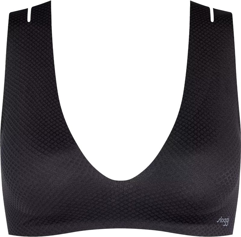 Bralette - Zwart - Microvezel - V-hals met Dubbele Bandjes