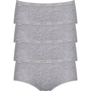 Sloggi - Basic+ Dames Midi Slip - Lichtgrijs - 4-pack