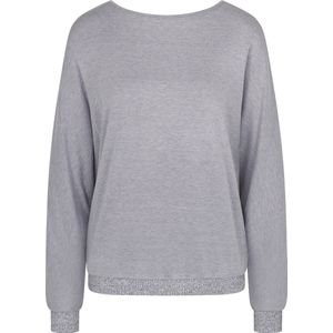 Triumph Thermal Sweater Pyjama-bovendeel, Dark Grey Melange, 38