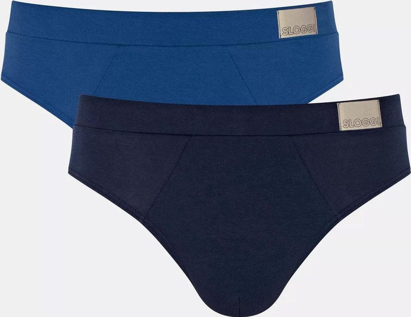 Sloggi - GO Natural Brief - Heren Slip - Blauw - 2-pack - Biologisch Katoen