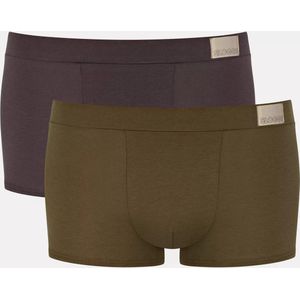 Sloggi - GO - Heren Boxershort - Bruin en Olijfgroen - Katoen en Lycra