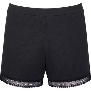 Sloggi - GO Ribbed Short - Katoenen Slaapshort - Zwart