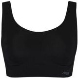 Sloggi - Zero Feel Top - Naadloze Bh - Zwart - 70% Polyamide, 30% Elastaan, Uitneembare Vulling