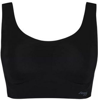 Sloggi - Zero Feel Top - Naadloze Bh - Zwart - 70% Polyamide, 30% Elastaan, Uitneembare Vulling