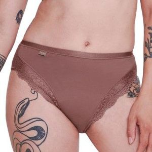 SLOGGI - Romance - Hoog Uitgesneden Slip - Kastanje Kleur - Polyamide