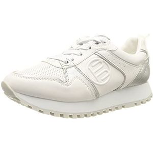 BAGATT casual Siena veterschoenen voor dames, wit/zilver, 40 EU, Wit-zilver., 40 EU