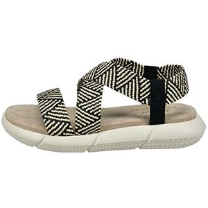 BAGATT Damessandaal Jersey Slide, zwart/beige, 37 EU, zwart/beige., 37 EU
