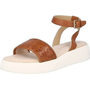 bugatti Kya platte sandalen voor dames, cognac, 39 EU