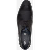 bugatti Heren zakelijke halfhoge schoen van leer, derby met dwarskap en elegante lijnenvormgeving derby's, zwart, 43 EU