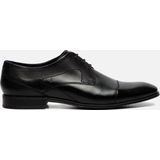 bugatti Heren zakelijke halfhoge schoen van leer, derby met dwarskap en elegante lijnenvormgeving derby's, zwart, 43 EU