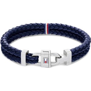 Tommy Hilfiger Jewels Navy Leren Armband TJ2790362 (Lengte: 21.00 cm)