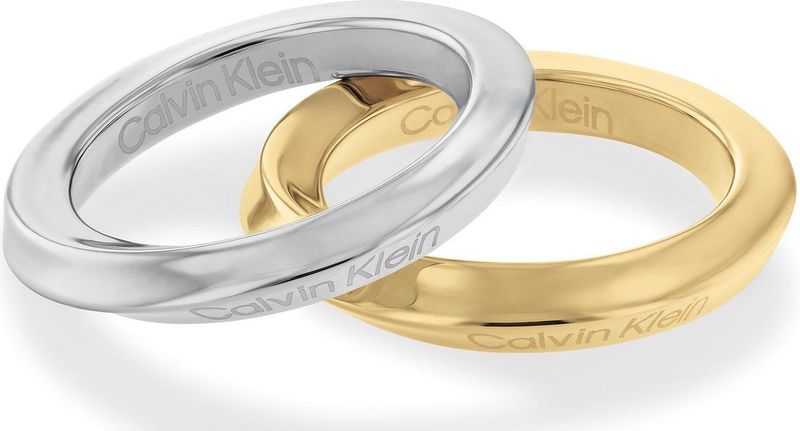 Calvin Klein - Dames Ring - Goudkleurig/Zilver - RVS