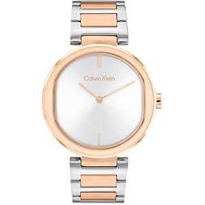 Calvin Klein Analoog kwartshorloge met tweekleurige roestvrijstalen armband voor dames - 25200251
