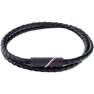 Tommy Hilfiger Sieraden Heren Leren Touw Armband in Bruin, Zwart, Blauw en Rood, Eén maat, Leer, Geen edelsteen