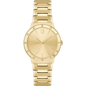 BOSS HB1502715 BREATH Dames Horloge - Mineraalglas - Staal - Goudkleurig - 34 mm breed - Quartz - Vouw/Vlindersluiting - 5 ATM (douchen)