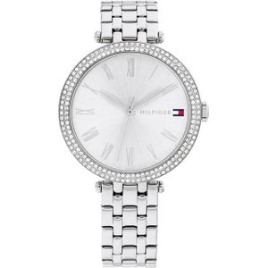 TOMMY HILFIGER DAMES ZILVEREN Wijzerplaat RVS ARMBAND HORLOGE - 1782719, ZILVER, armband