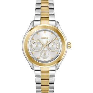 BOSS Montre Femme - Quartz Analogique - Bracelet en Acier Inoxydable - 1502746, argenté/blanc