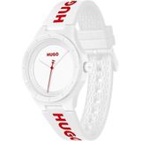 HUGO Quarzuhr »#LIT FOR HIM«, Armbanduhr, Herrenuhr, Mineralglas, Silikonarmband