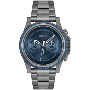 HUGO Multifunktionsuhr »#BRAVE«, Quarzuhr, Armbanduhr, Herrenuhr, Datum, Edelstahlarmband