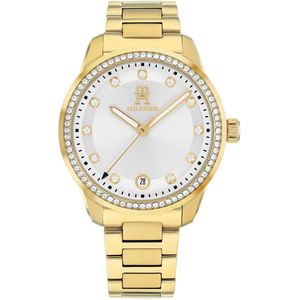 TOMMY HILFIGER DAMES ZILVEREN DIAAL IONISCH GEPLATEERD DUNNGOUD STALEN ARMBAND HORLOGE - 1782758, ZILVER, armband