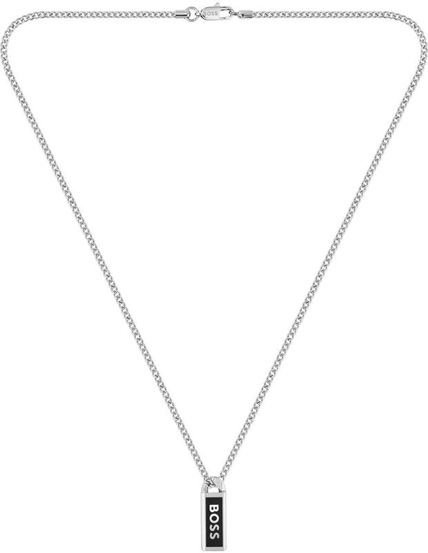 BOSS - Kassy Emblem - Heren Ketting - Zilverkleurig - Staal - 56cm