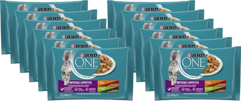 Purina ONE Difficult Appetite - Kattenvoer Natvoer - Kip - 48 x 85 g