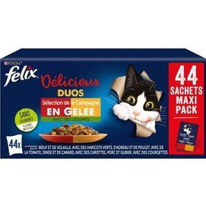 Felix Délicieux Duos – Kattenvoer in Gelei – 44x85g