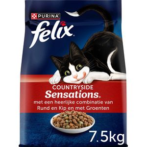 Felix Countryside Sensations - Kattenvoer Droogvoer - Rund Kip & Groenten - 7.5 kg