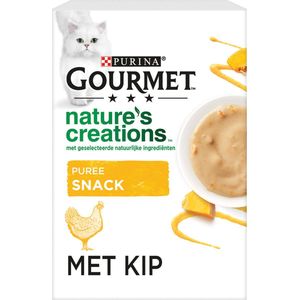 Gourmet Nature's Creations - Kattensnack - Puree met Kip en Pompoen - 55 x 10 g